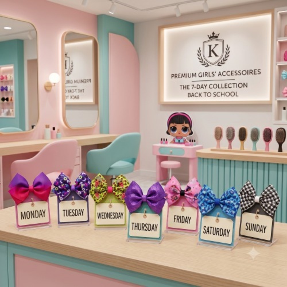 GIRLS HAIR BOWS Set 7 Day LOL SURPRISE Dolls Diva Beats Hair Accessories Clips